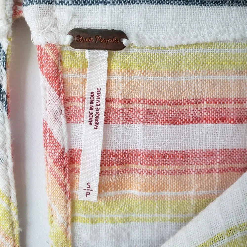 Free People Summer Nights Striped Dress in Yellow Mini size S - Picture 6 of 8